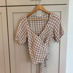Madewell Gingham Wrap Top